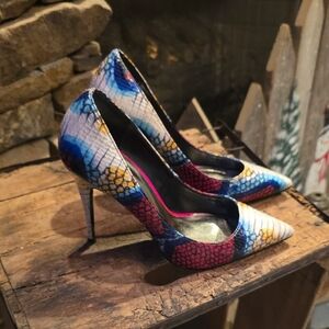 LFL by Lust for Life Multicolor Snakeskin Heels